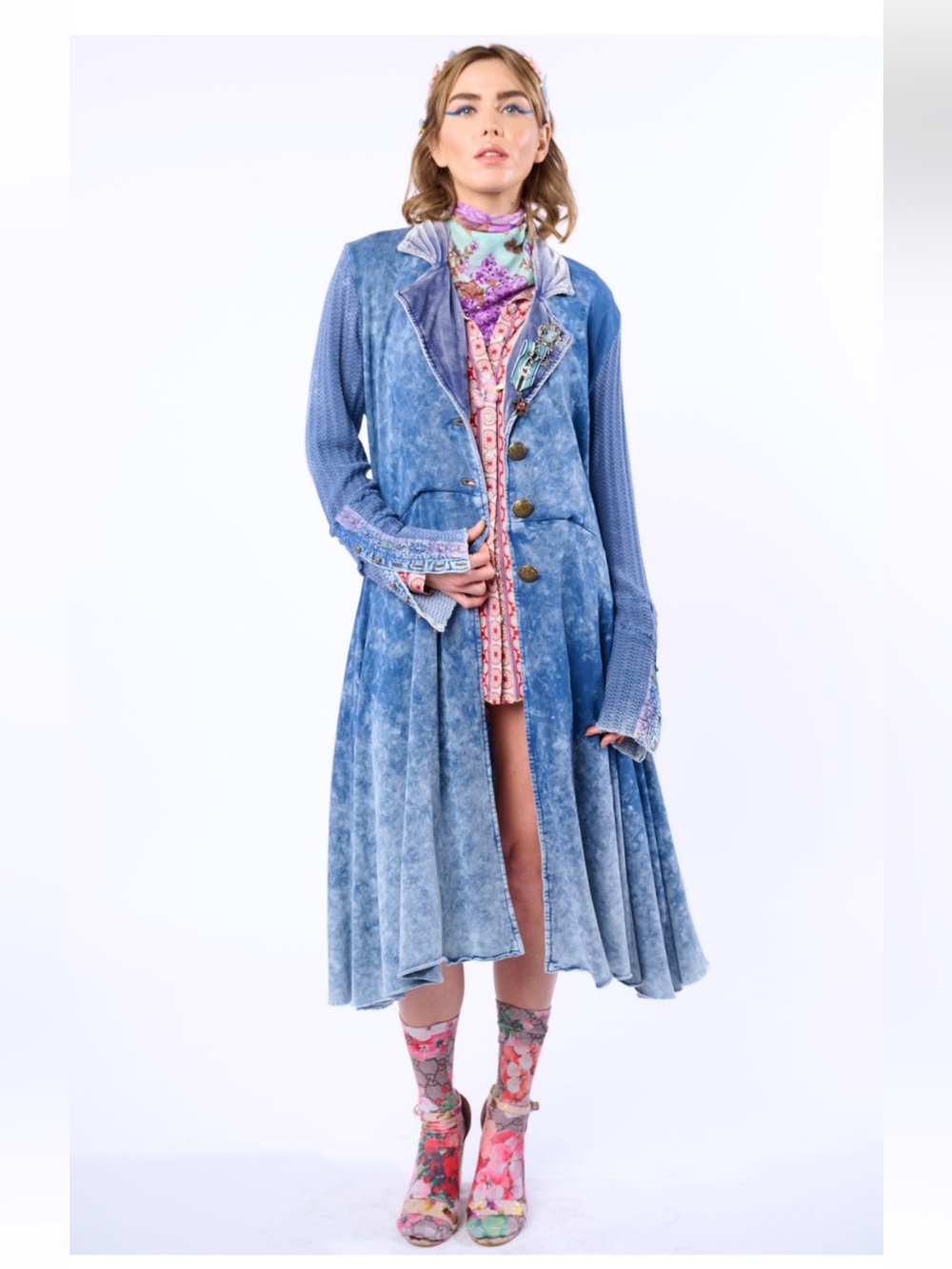 NWT Aratta Captain General Coat- XS Denim Wash - Picture 2 of 6